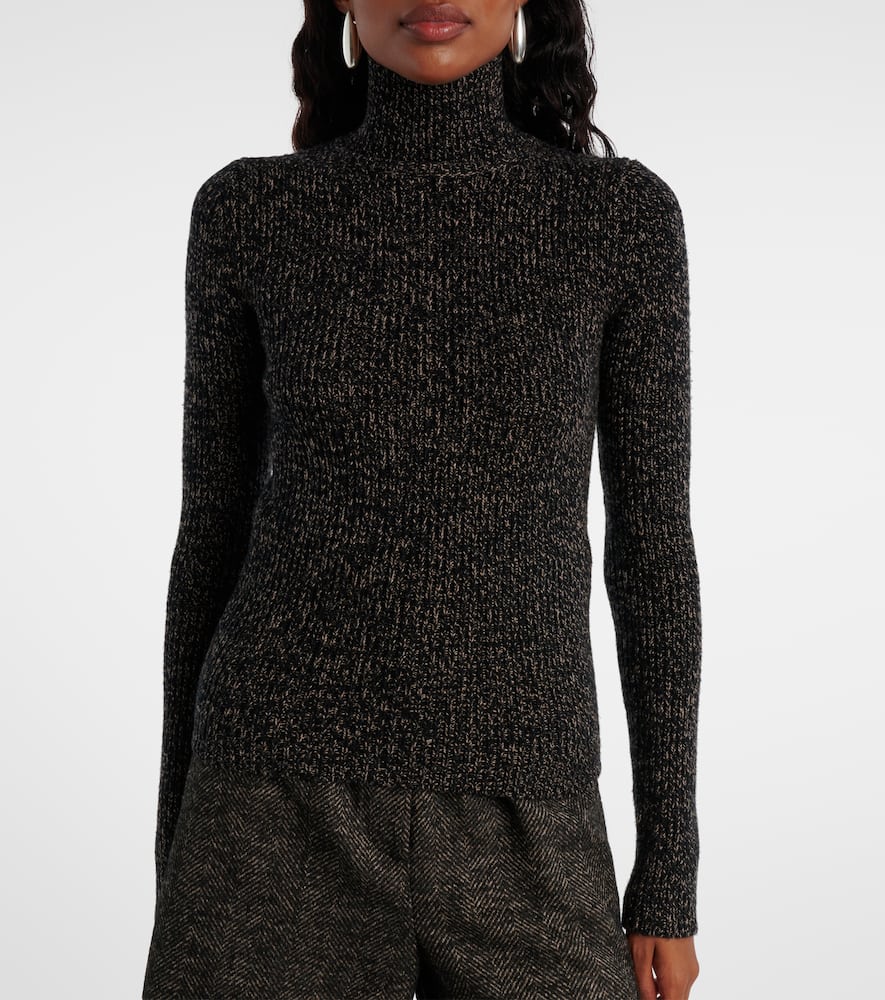 Max Mara Wool And Cashmere-blend Turtleneck Sweater In Black