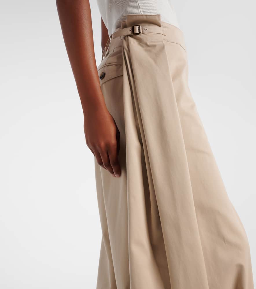 Loewe Cocoon Wide-leg Cotton And Silk-blend Twill Pants In Neutral