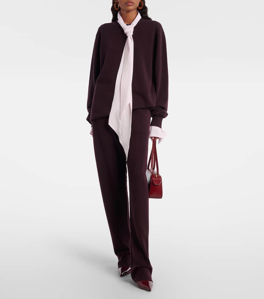 Extreme Cashmere Rush Cashmere-blend Straight Pants In Brown