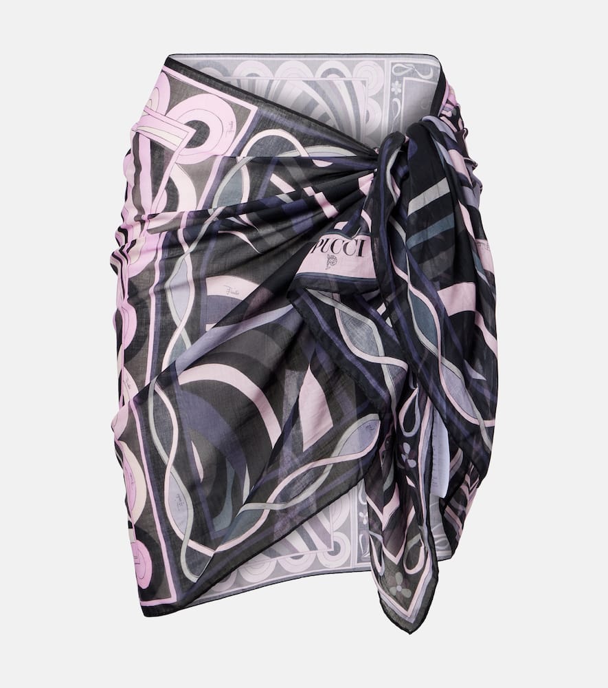 Pucci Iride Semi-sheer Cotton Beach Cover-up In Black