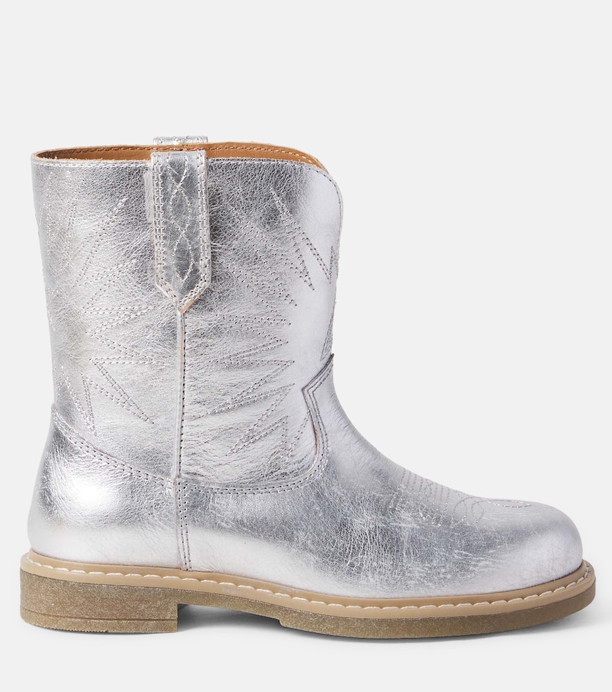  Golden Goose Kids Golden Goose Kids Westernstiefel Wish Star Biker Aus Metallic-leder 