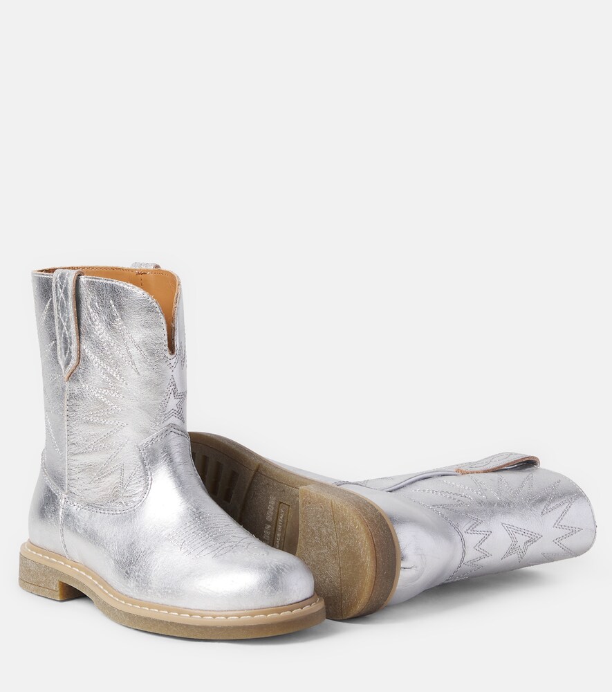  Golden Goose Kids Golden Goose Kids Westernstiefel Wish Star Biker Aus Metallic-leder 
