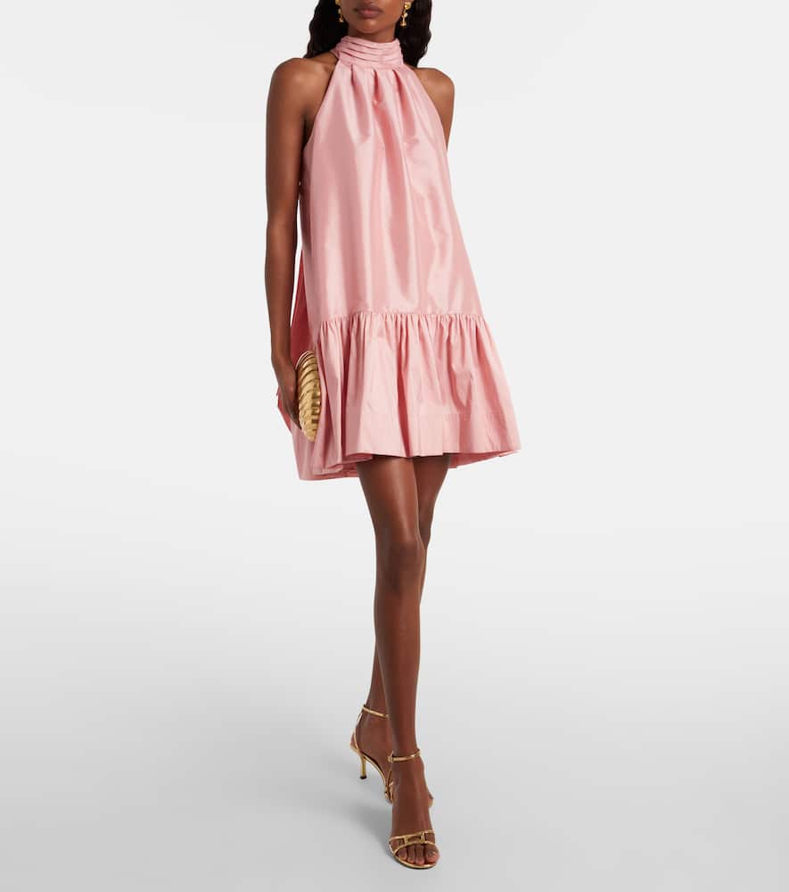 Simkhai Hope Bow-detail Taffeta Minidress In Pink