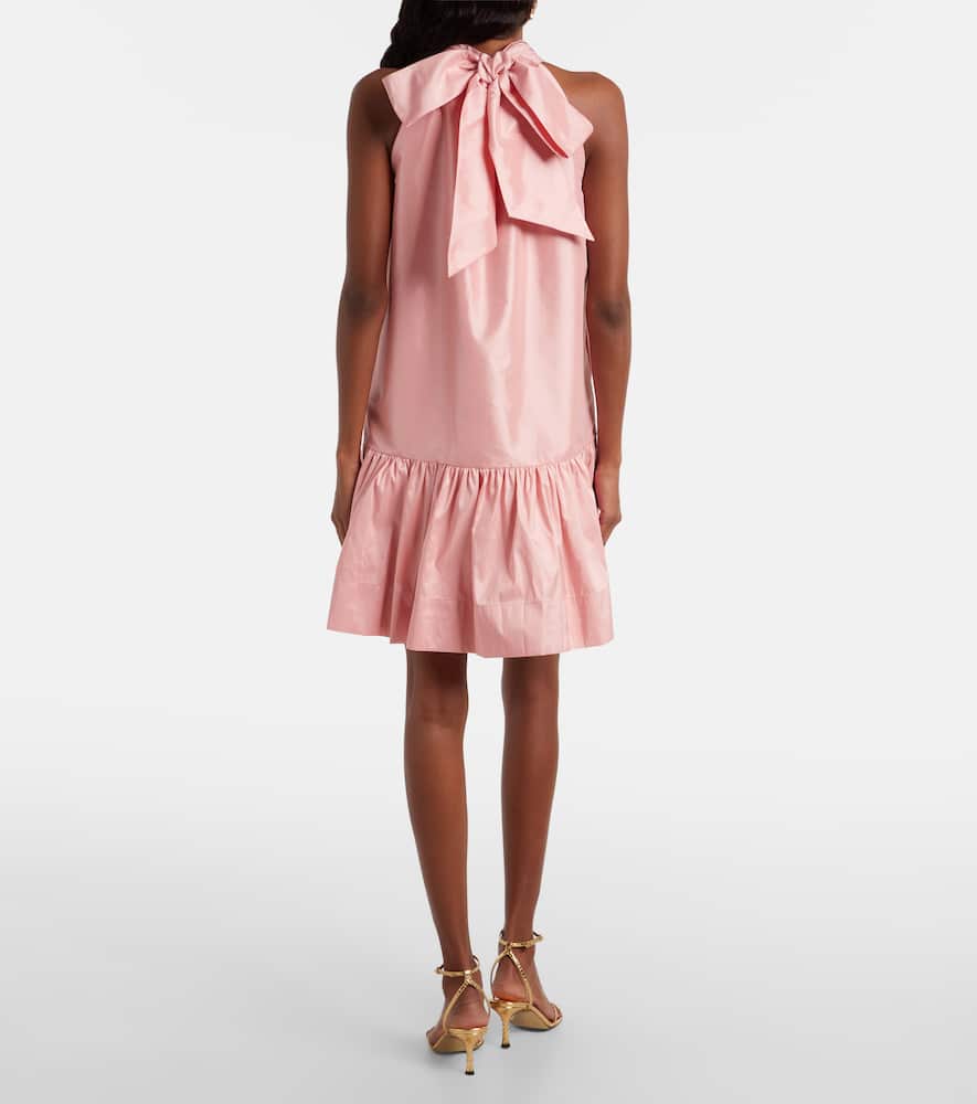 Simkhai Hope Bow-detail Taffeta Minidress In Pink