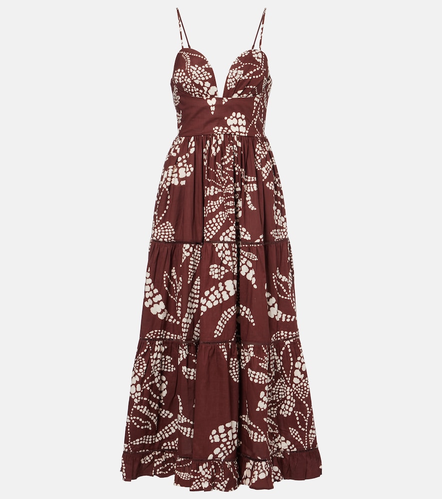 Poupette St Barth Milena printed tiered maxi dress