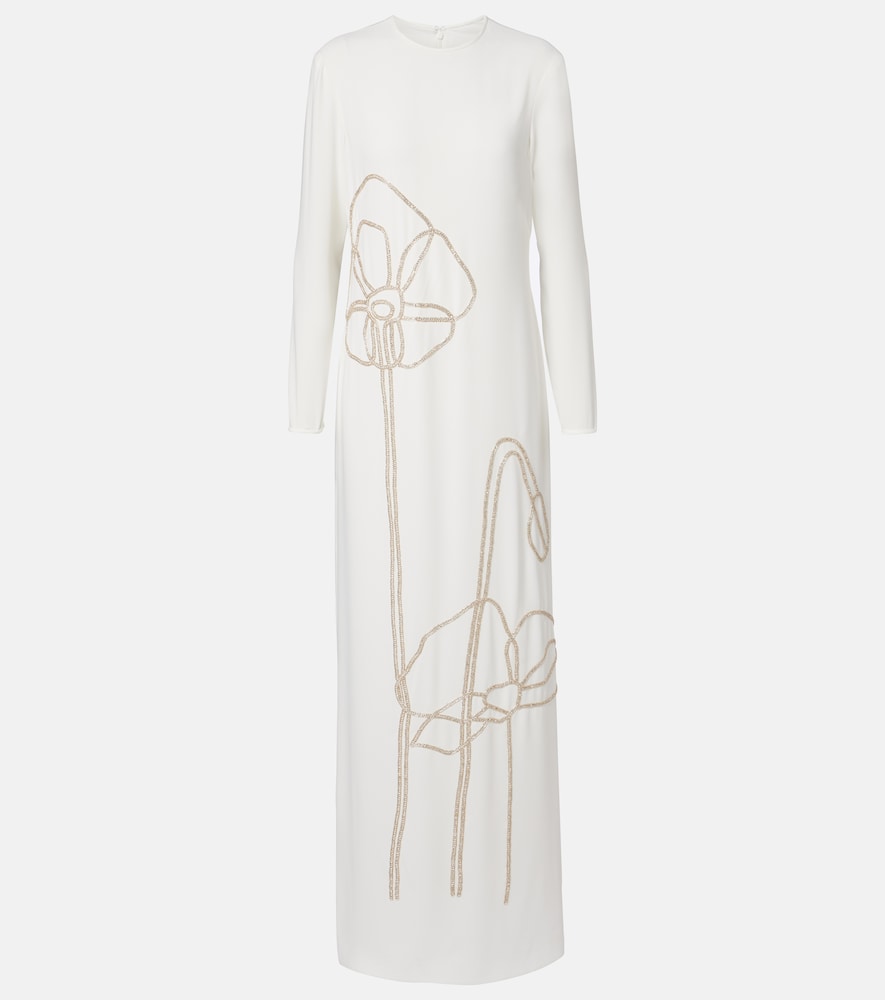 Costarellos Zarie embellished crêpe gown