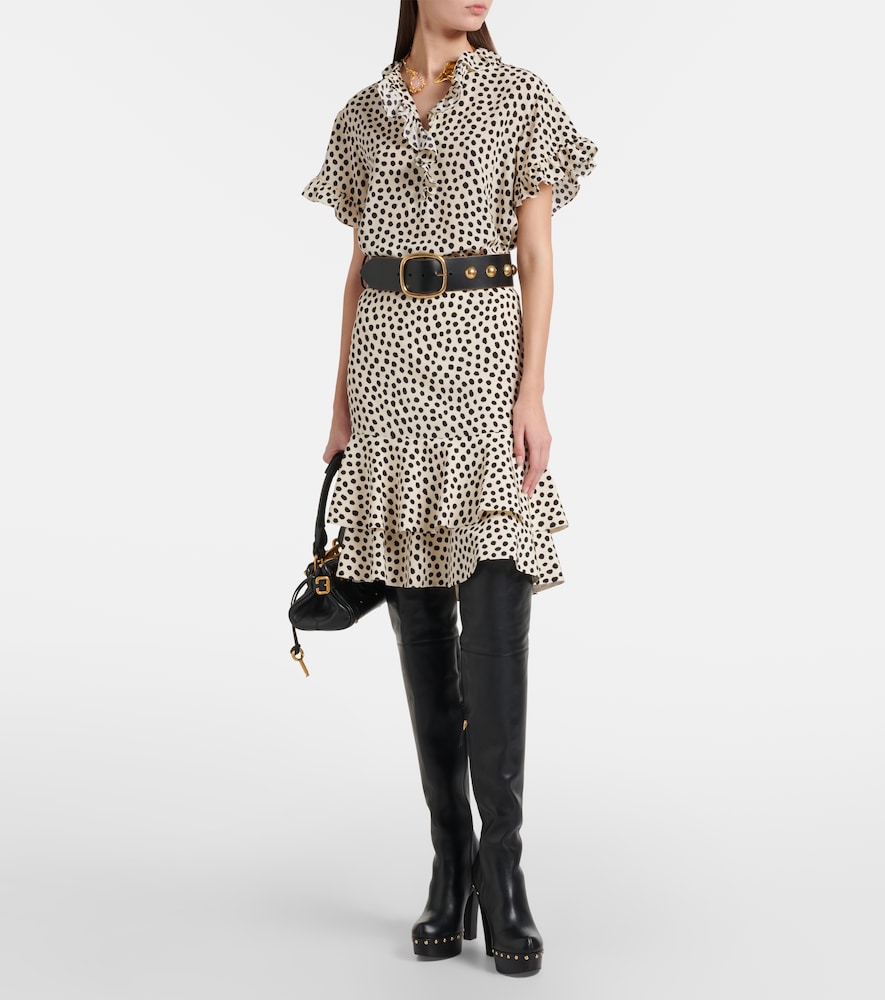  Chloe Chloé Top In Crêpe De Chine Di Seta A Pois 