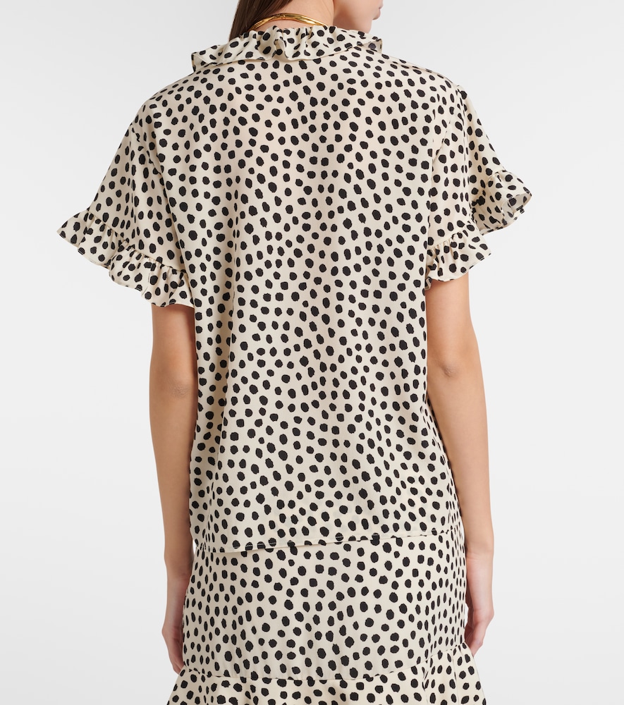  Chloe Chloé Top In Crêpe De Chine Di Seta A Pois 
