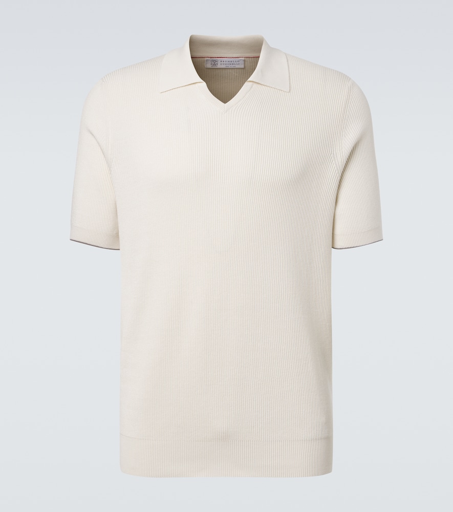 Brunello Cucinelli Men's White Cotton Polo Shirt UK Size 42 - Mytheresa