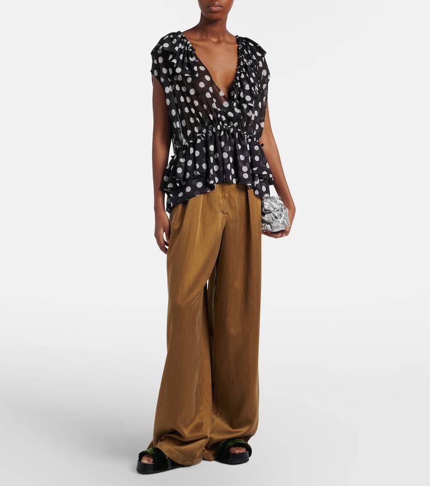  Dries Van Noten Dries Van Noten Polka-dot Ruffled Top 