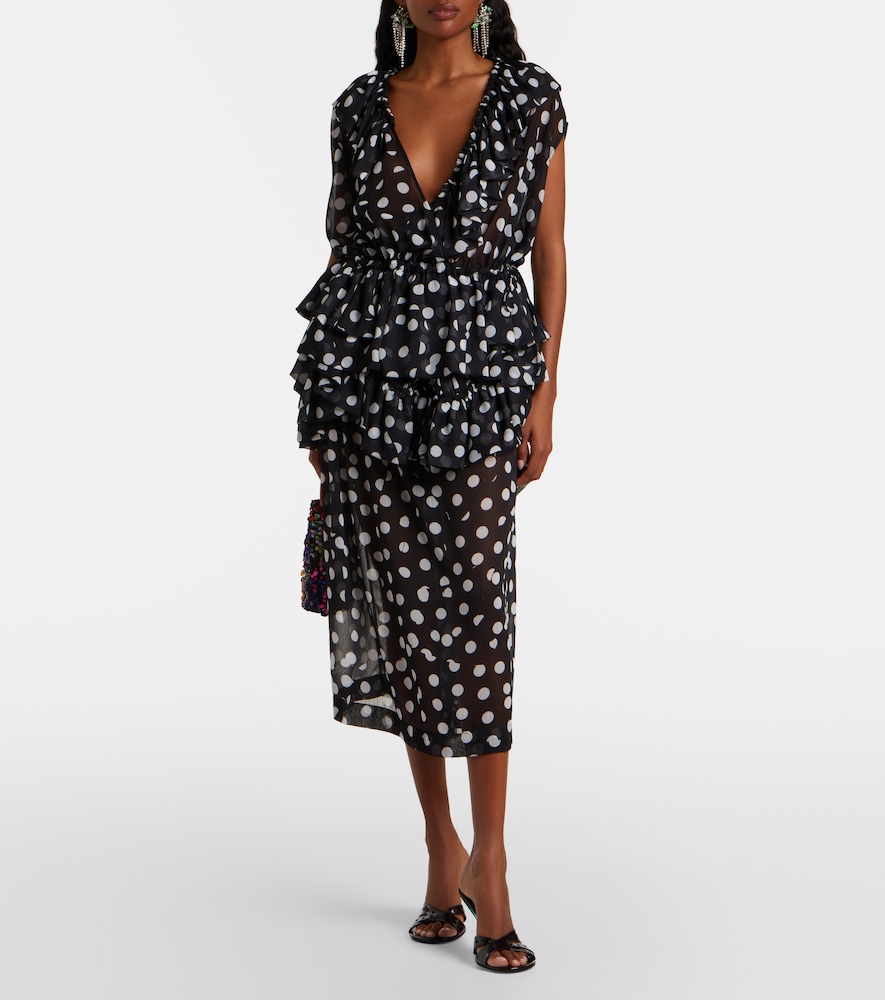  Dries Van Noten Dries Van Noten Polka-dot Ruffled Top 