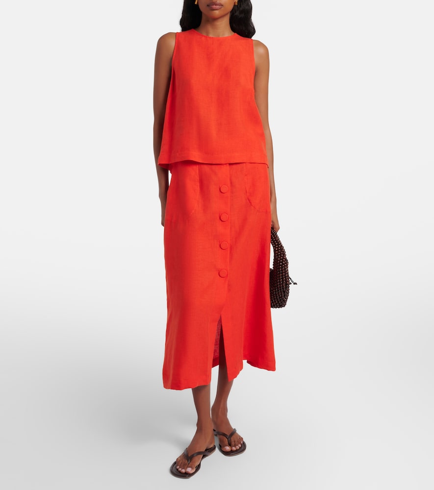 Eres Amusante linen midi skirt