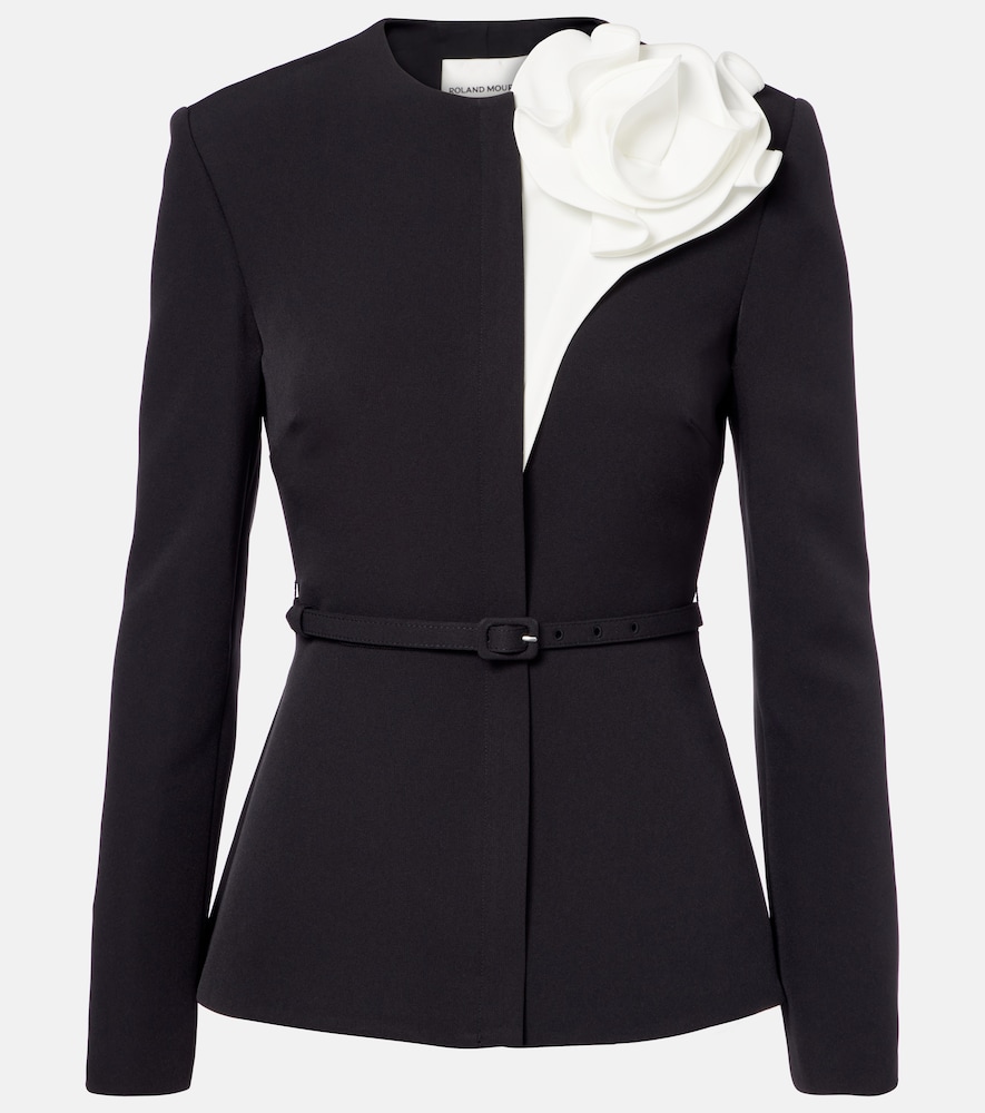 Roland Mouret Floral-appliqué peplum crêpe blazer | Thumbnail 7