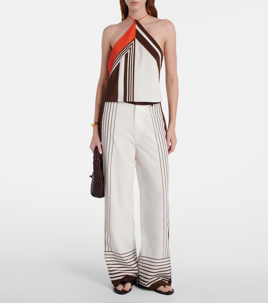  Sir Sir Destino Striped Silk Wide-leg Pants 