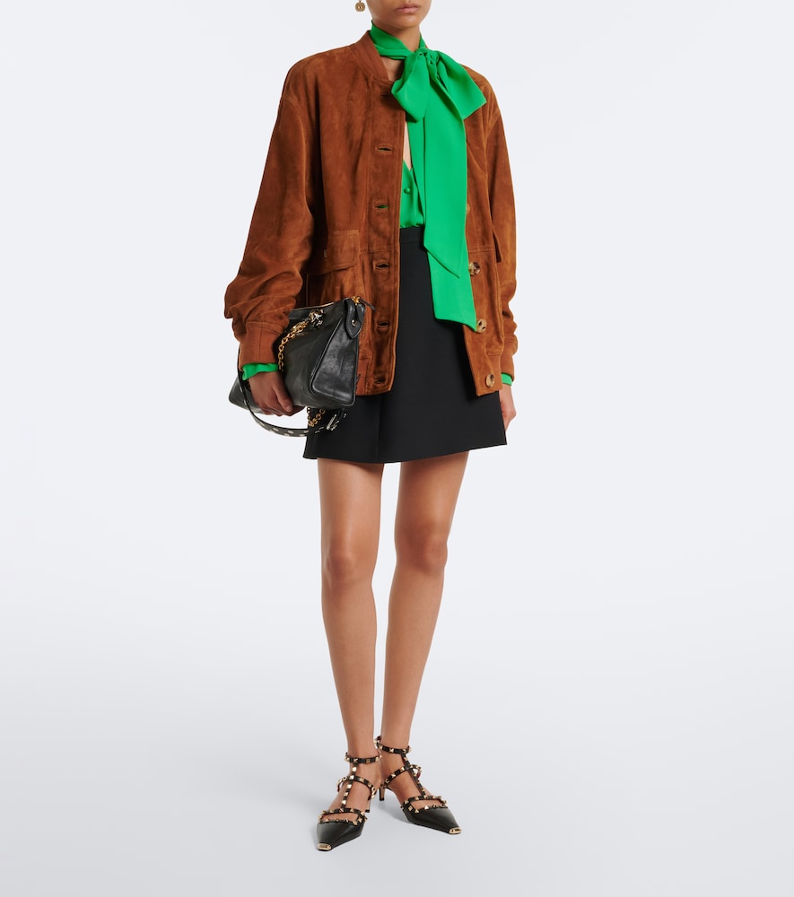 Garavani Caban Suede Bomber Jacket