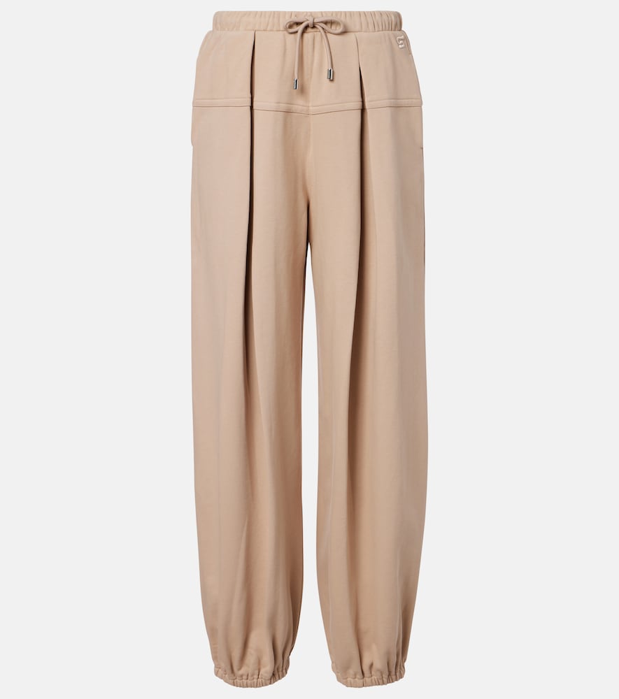 Sportmax Women's Beige Pleated Cotton-Blend Jersey Sweatpants UK Size 14 - Mytheresa
