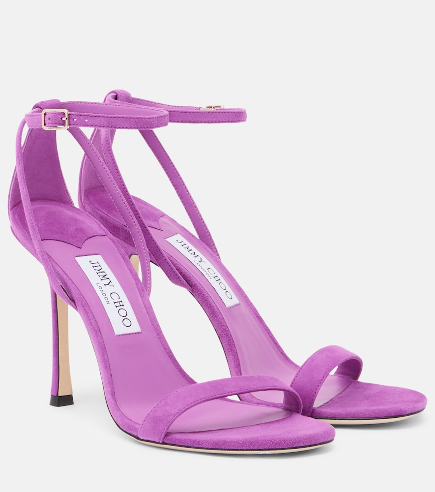 Jimmy Choo Women's Purple Moza Suede Sandals UK Size 4.5 - Mytheresa