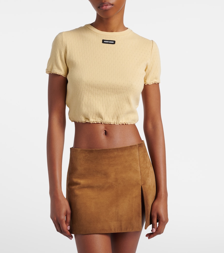  Miu Miu Miu Miu Cropped-top Aus Baumwolle 