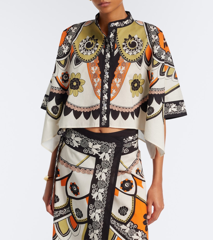 Foulard Printed Cropped Cotton Shirt