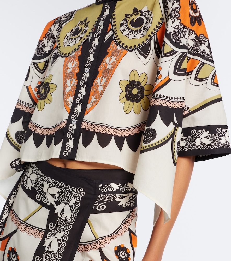 Foulard Printed Cropped Cotton Shirt