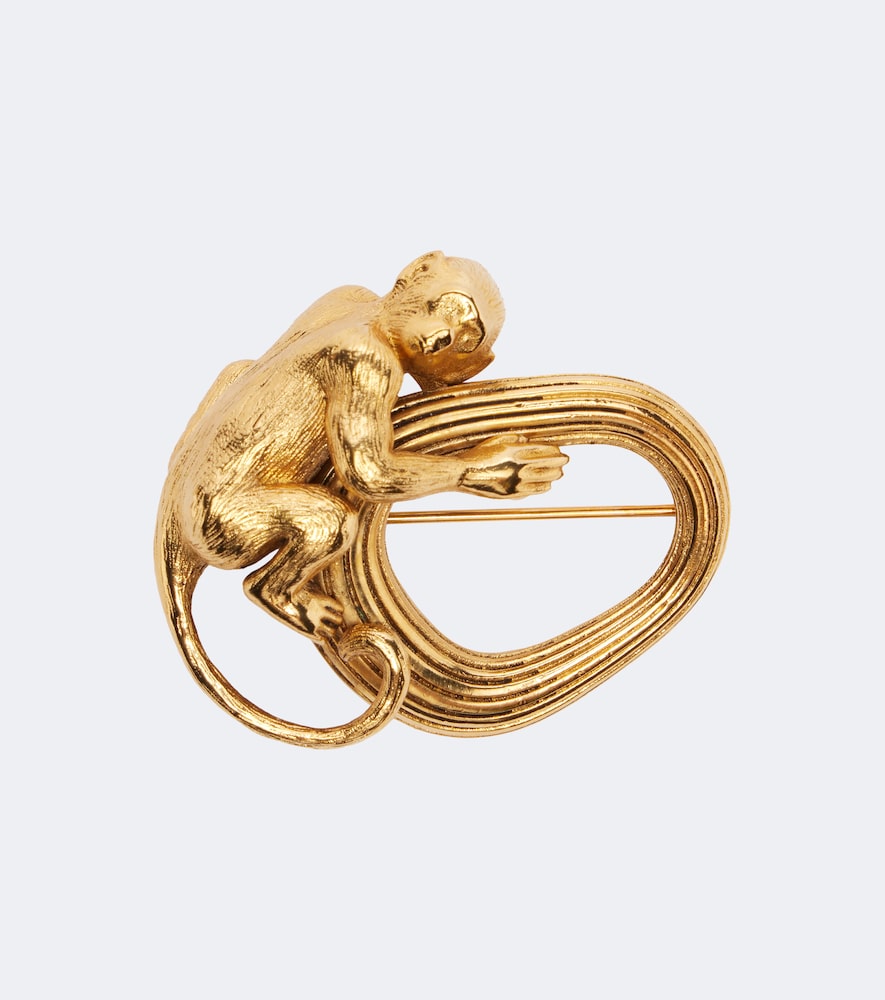 Spilla Monkey in ottone bagnato in oro 18kt