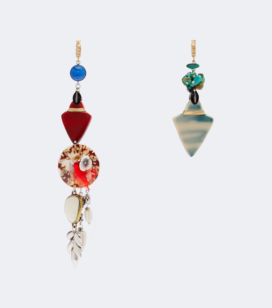 Isabel Marant Anna Asymmetric Drop Earrings In Red