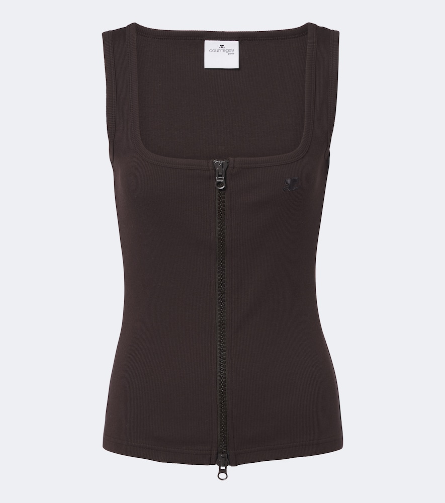 Courrèges Top in cotone con zip