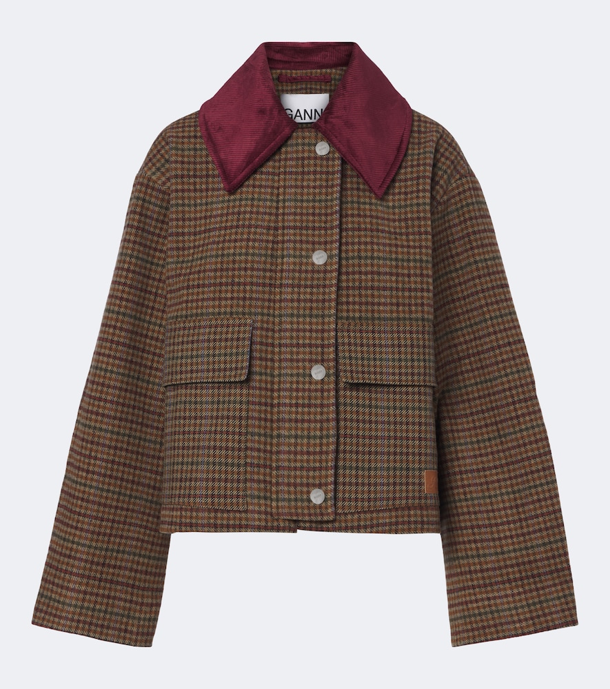 Checked Wool-Blend Twill Jacket