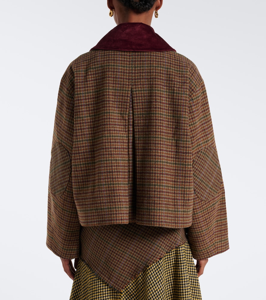 Checked Wool-Blend Twill Jacket