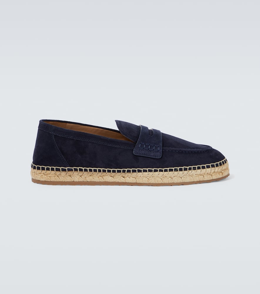 Gianvito Rossi Suede / Jute Espadrilles In Denim