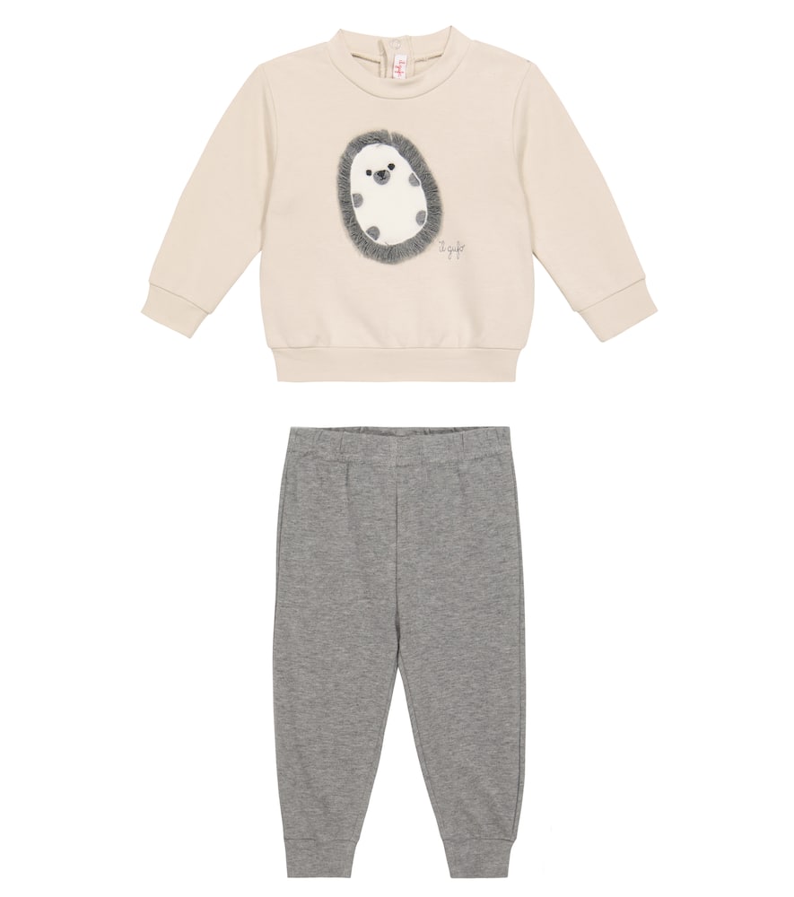 Il Gufo Baby hedgehog sweatshirt and sweatpants set