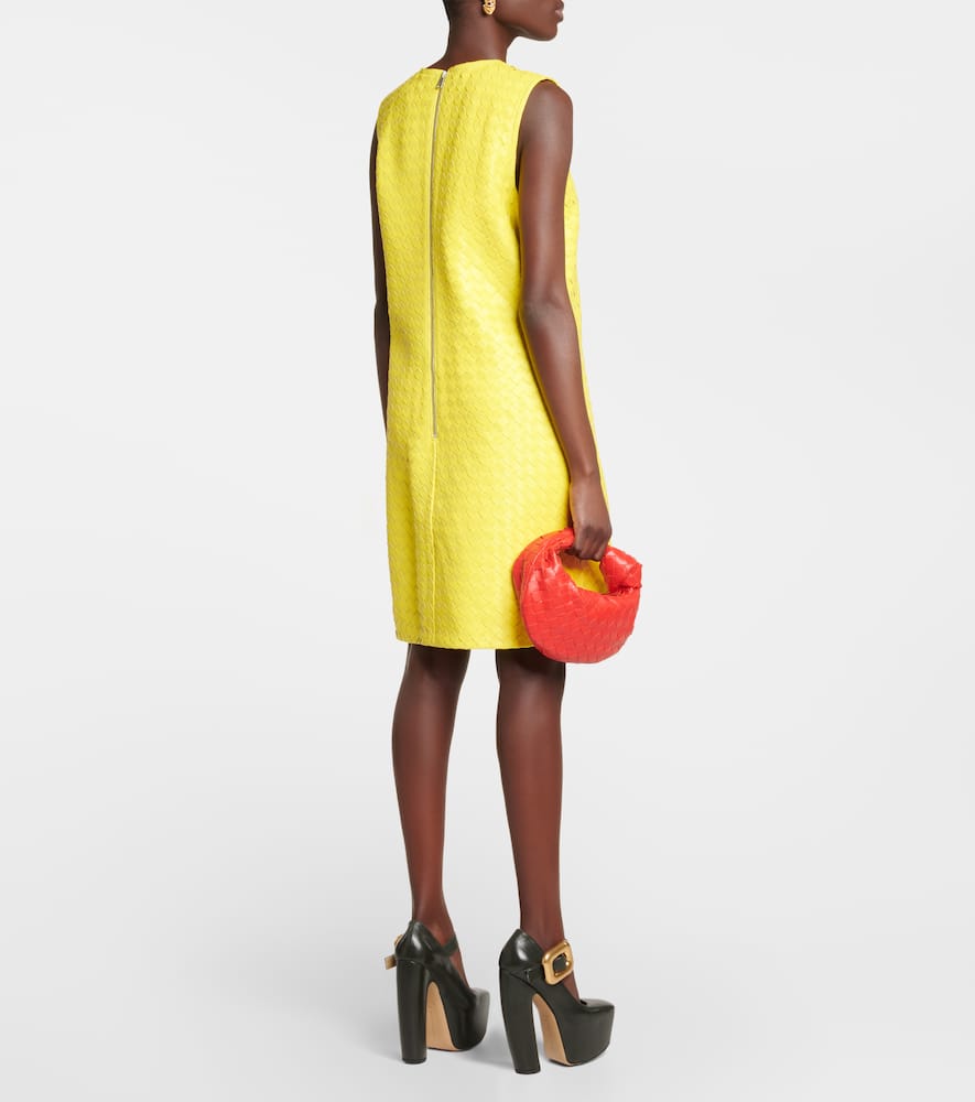 BOTTEGA VENETA INTRECCIATO LEATHER MINIDRESS