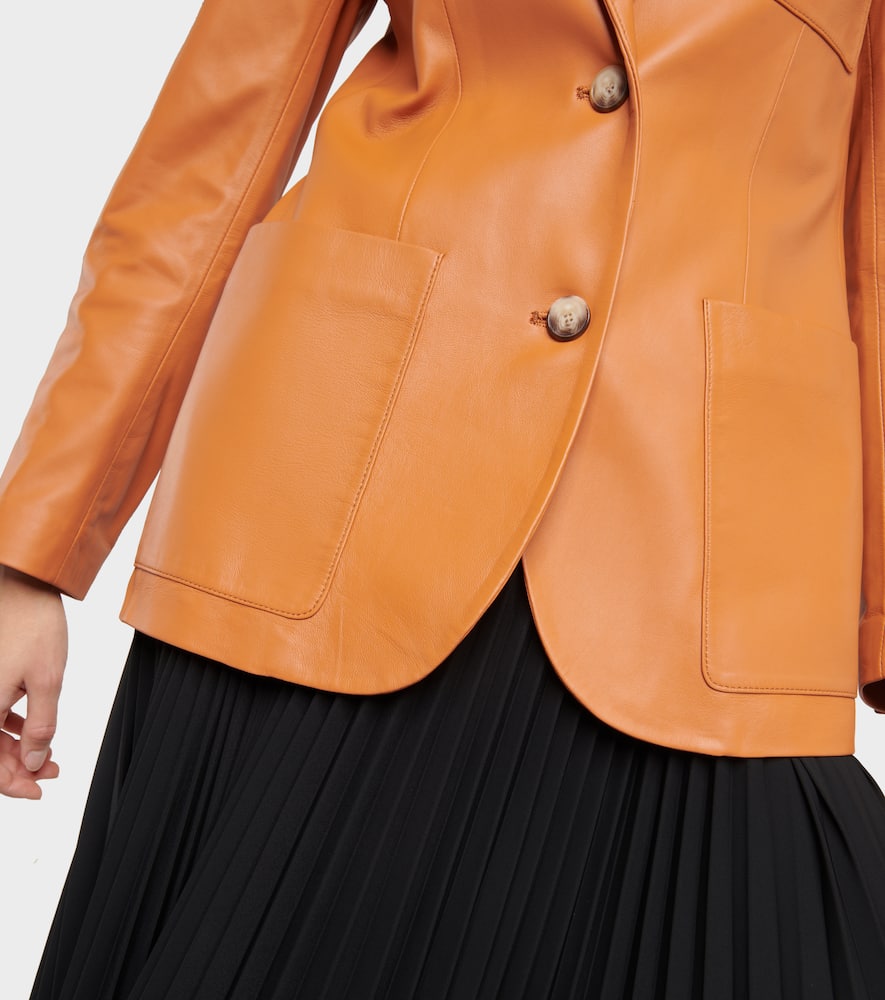 Shop Joseph Jacques Leather Blazer In Caramel