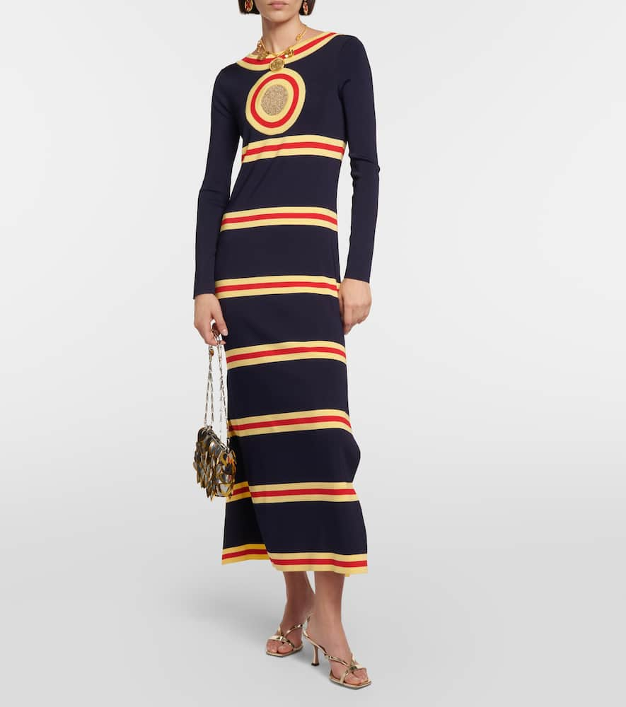 Shop Rabanne Striped Maxi Dress In Multicoloured