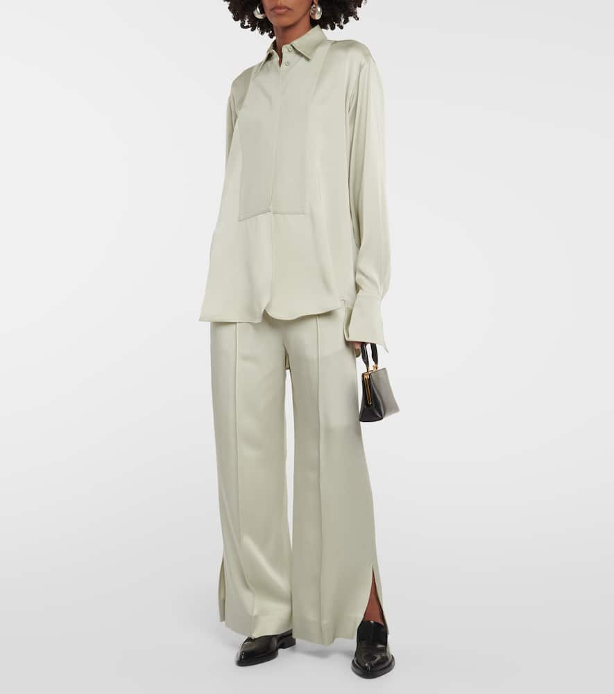 Jil Sander High-rise Wide-leg Pants In Green