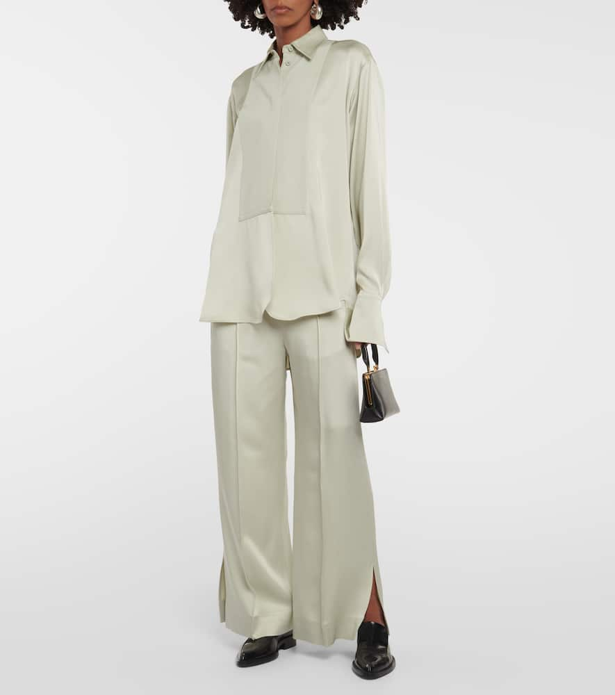 Shop Jil Sander High-rise Wide-leg Pants In Green