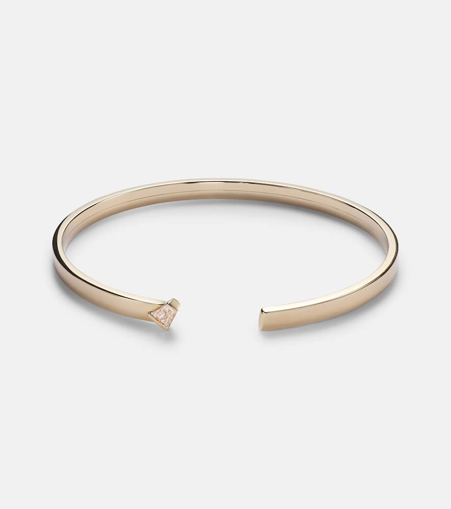 Medium 18kt gold bangle with diamonds