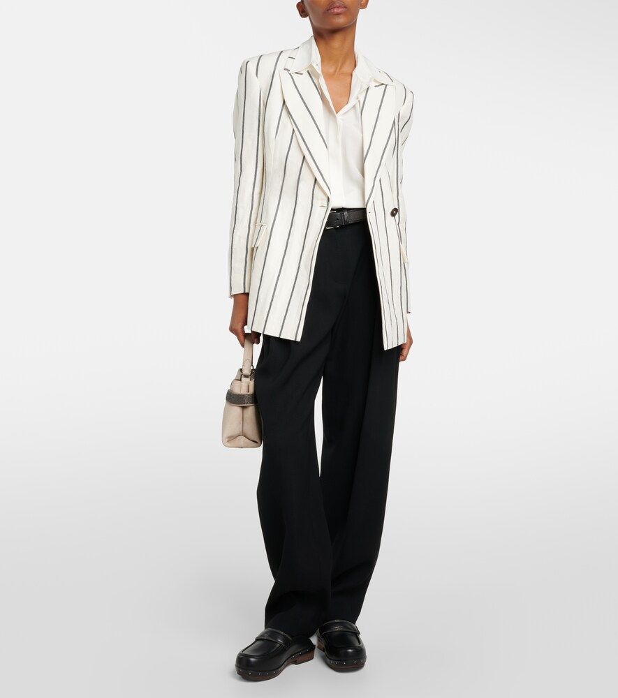 Brunello Cucinelli High-rise gabardine wide-leg pants