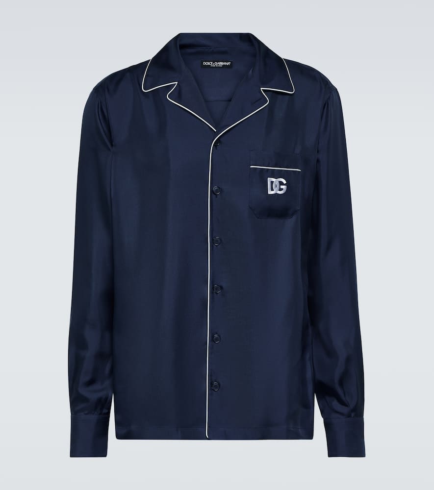 Dolce & Gabbana Embroidered silk pajama shirt