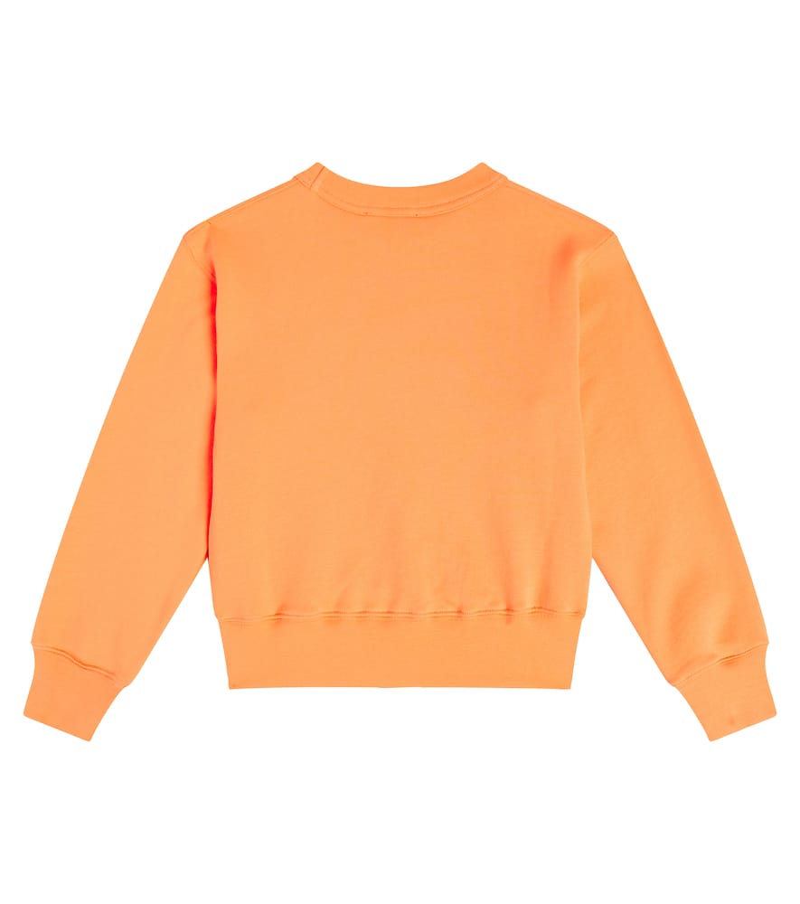 Acne Studios Face Logo Cotton Jersey Sweatshirt In Orange