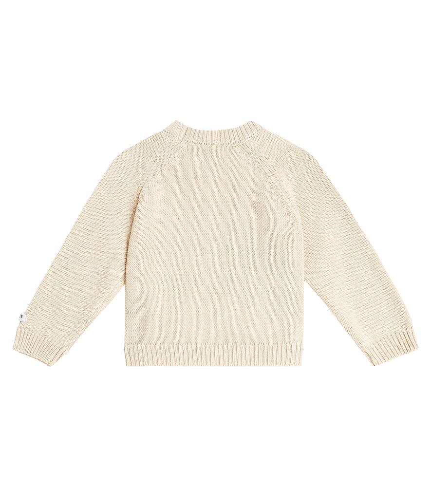 Shop Donsje Baby Loeke Embroidered Cotton Sweater In Brown