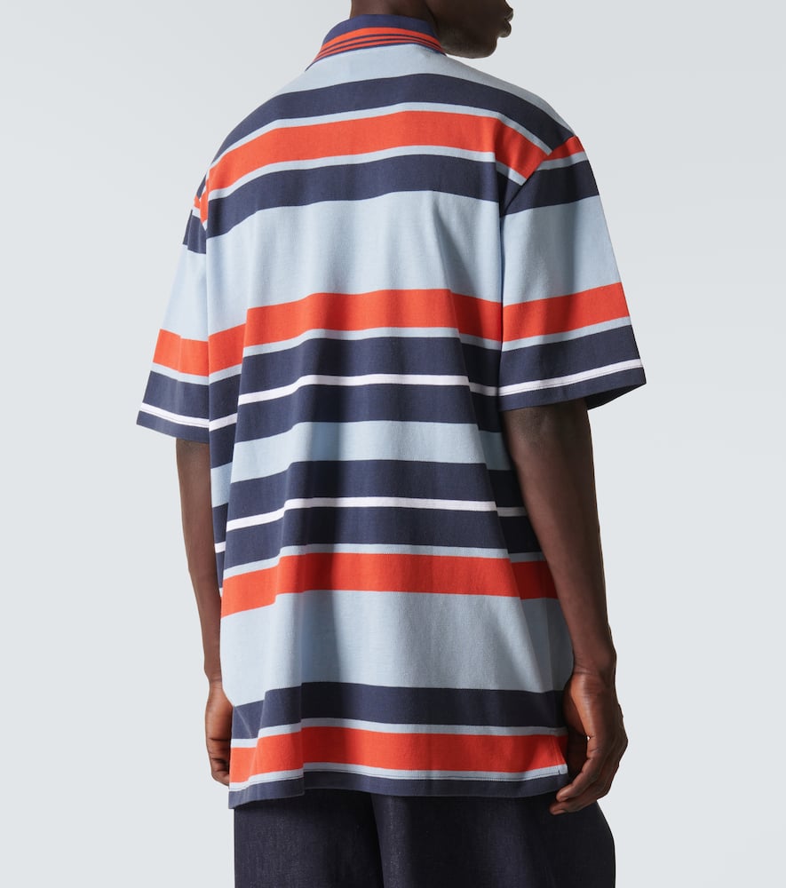 Shop Loewe Paula's Ibiza Striped Cotton And Linen Polo Shirt In Multicoloured