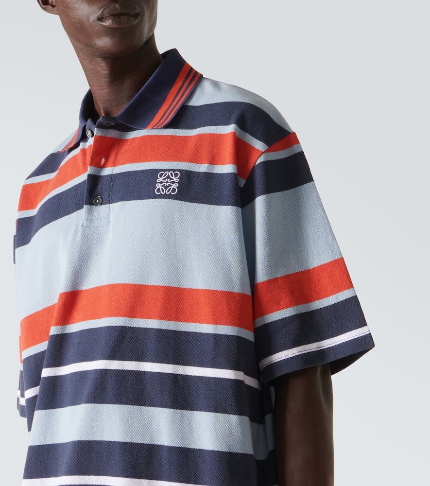 Shop Loewe Paula's Ibiza Striped Cotton And Linen Polo Shirt In Multicoloured