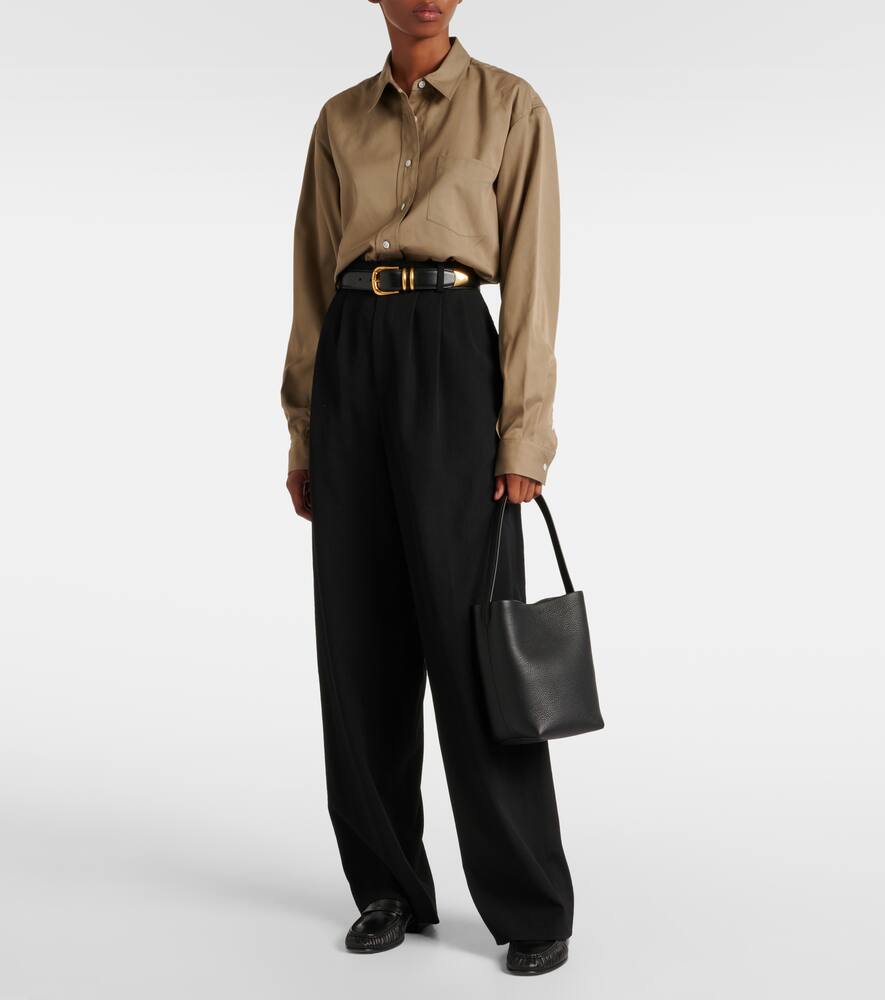 The Row N/s Park Small Leather Tote Bag In Black