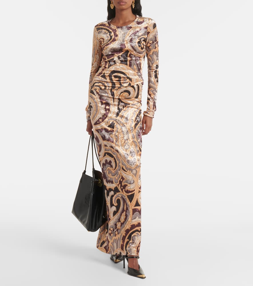 Etro Paisley Velvet Top In Multicoloured