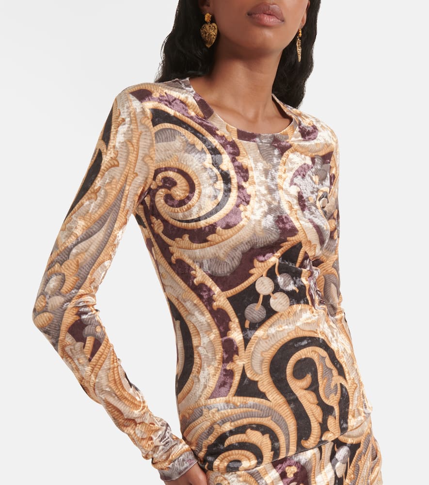 Etro Paisley Velvet Top In Multicoloured
