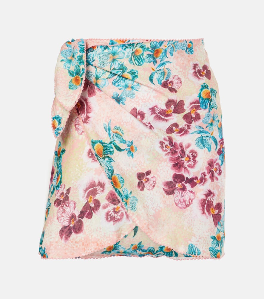 Agua By Agua Bendita Agustina Prado Linen Beach Cover-up In Multicoloured