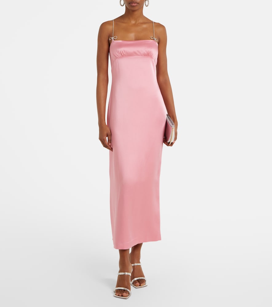  Blumarine Blumarine Midikleid Envers Aus Satin Mit Kristallen 
