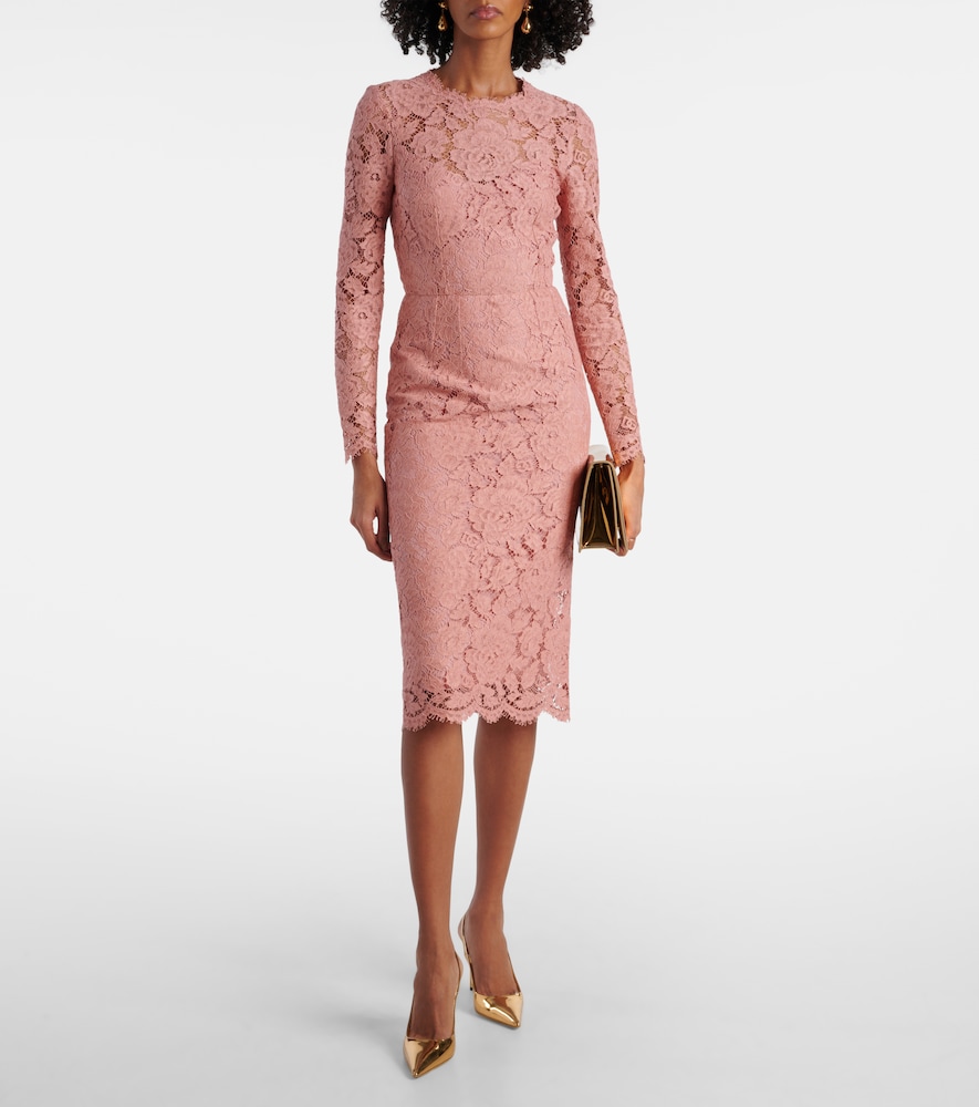  Dolce&gabbana Dolce&gabbana Midikleid Aus Spitze 