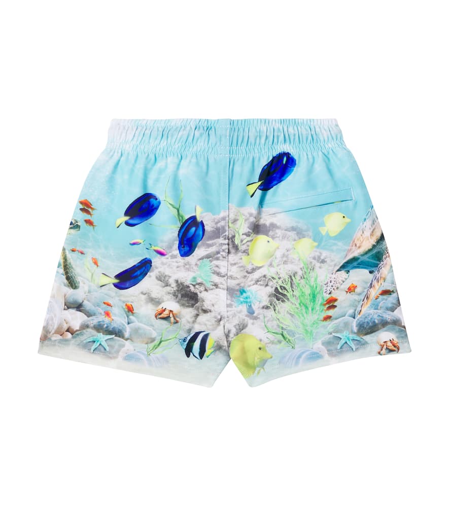 Molo Happy Ocean-print Swim Trunks In Happy Ocean
